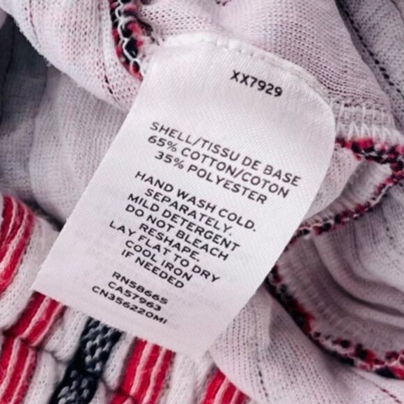 Caslon Striped Cotton Skirt With Pockets Elastic Waist Size Medium Blue Red - Picture 3 of 5